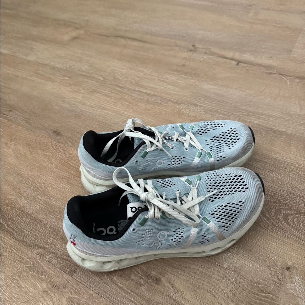 On Running Gray and Blue Athletic Shoes